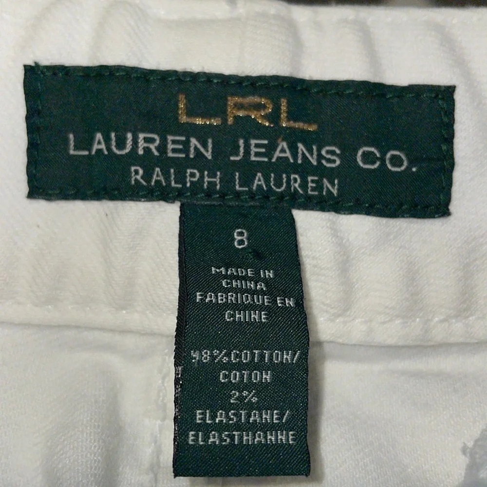 LRL Lauren Jeans Co Ralph Lauren White Jeans.  Size 8.